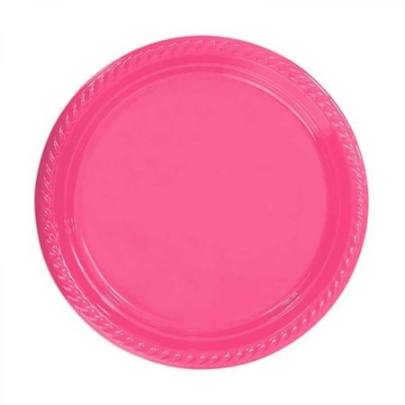 Fuşya Plastik Tabak 22 cm