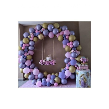 Retro Lavanta Zeytin Yeşili Pembe Balon Zincir Seti