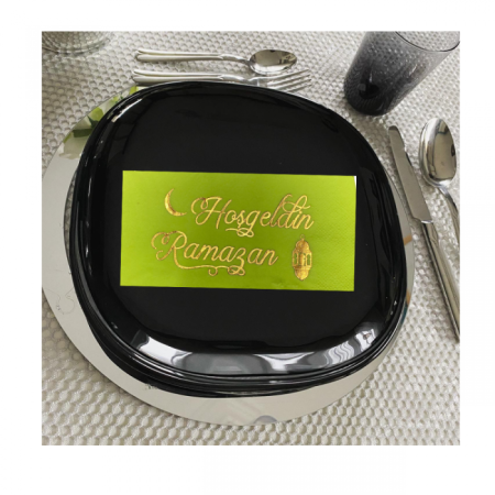 Gold Yaldızlı Açık Yeşil Hoş Geldin Ramazan Peçete 16 lı