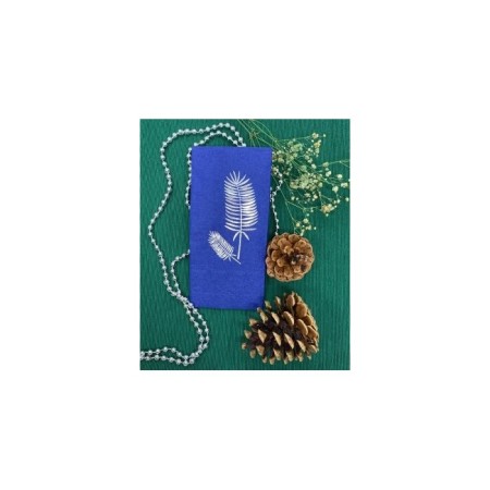 Gümüş Yaldızlı Lacivert Palmiye Peçete