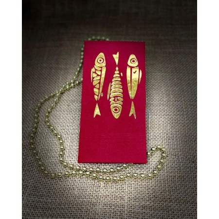 Gold Yaldızlı Kırmızı 3 lü Balık Peçete