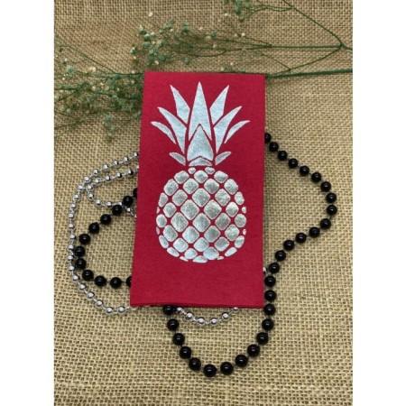 Gümüş Yaldızlı Kırmızı Ananas Peçete