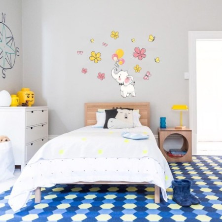 Sevimli Fil Duvar Sticker 50x70 cm