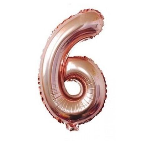 6 Rakam Rose Gold Folyo Balon 40 inç 100 cm
