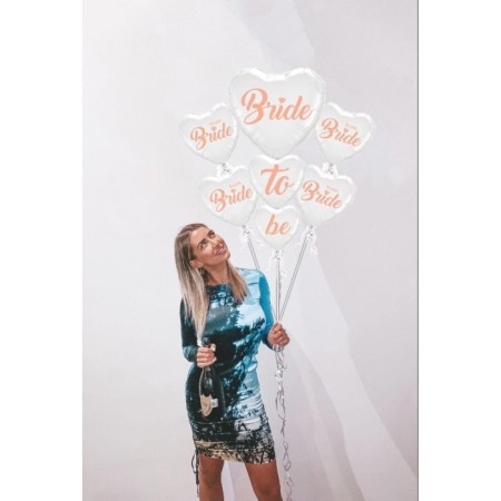 Bride To Be Yazılı Beyaz Kalpli Folyo Balon 5 li