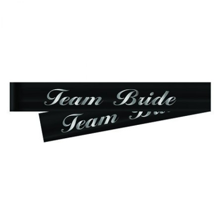 Team Bride Gümüş Yazılı Siyah Kuşak