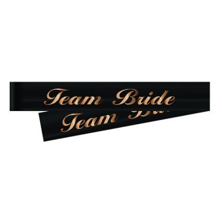 Team Bride Rose Gold Yazılı Siyah Kuşak