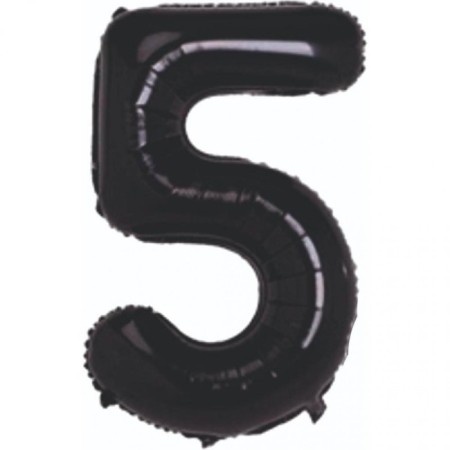 5 Rakam Siyah Folyo Balon 80 cm