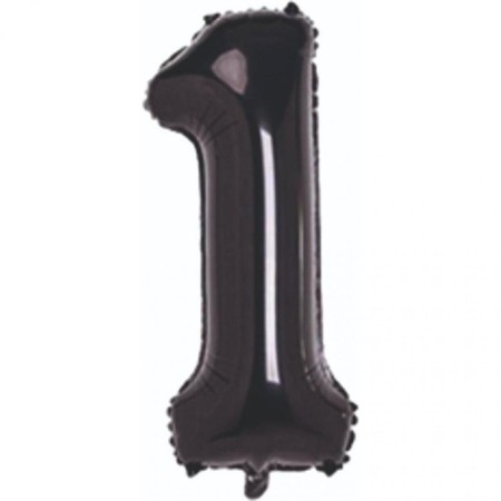 1 Rakam Siyah Folyo Balon 80 cm