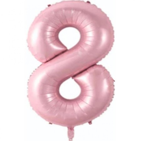 8 Rakam Açık Pembe Folyo Balon 80 cm