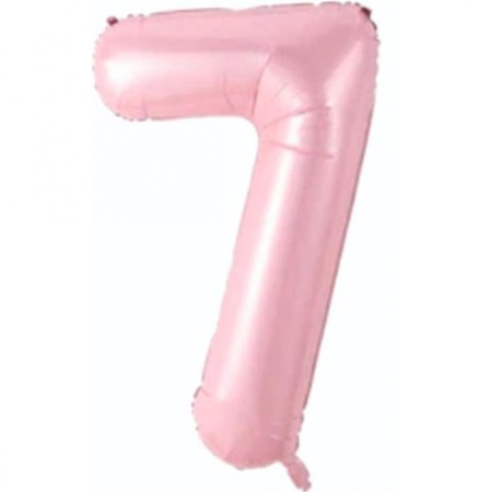 7 Rakam Açık Pembe Folyo Balon 80 cm