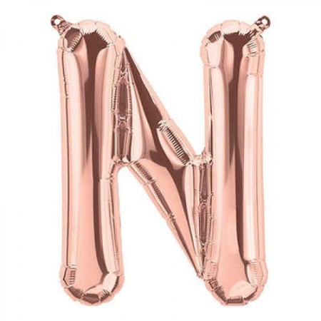 N Harf Rose Gold Folyo Balon 40 inc 100 cm