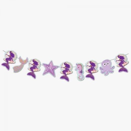 Deniz Kızı Dekoratif Simli Banner