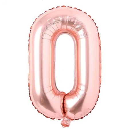 0 Rakam Rose Gold Folyo Balon 16 inc 40 cm