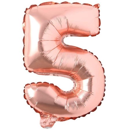 5 Rakam Rose Gold Folyo Balon 16 inc 40 cm
