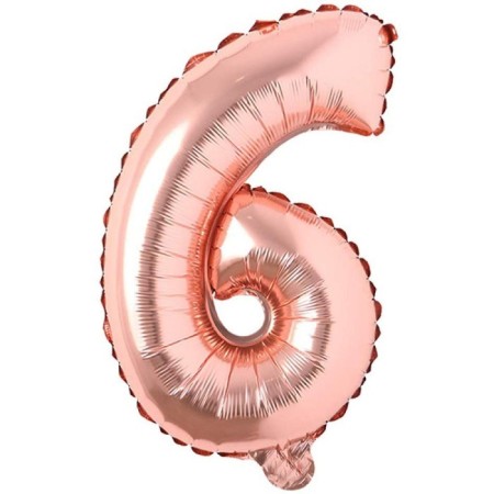 6 Rakam Rose Gold Folyo Balon 16 inc 40 cm