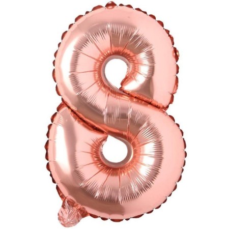 8 Rakam Rose Gold Folyo Balon 16 inc 40 cm
