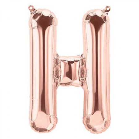 H Harfi Rose Gold Folyo Balon 34 inç 80 cm