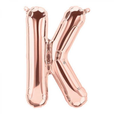 K Harfi Rose Gold Folyo Balon 34 inç 80 cm