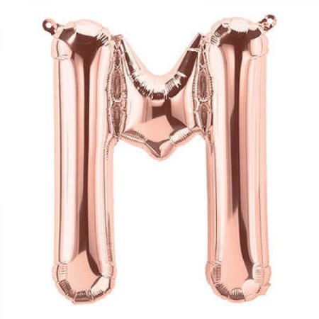 M Harfi Rose Gold Folyo Balon 34 inç 80 cm