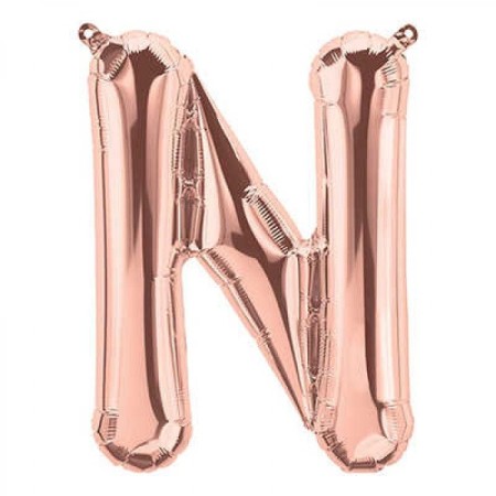 N Harfi Rose Gold Folyo Balon 34 inç 80 cm