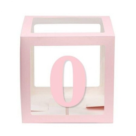 Şeffaf Kutu Rakam Pembe 0