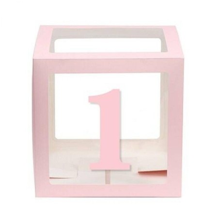 Şeffaf Kutu Rakam Pembe 1