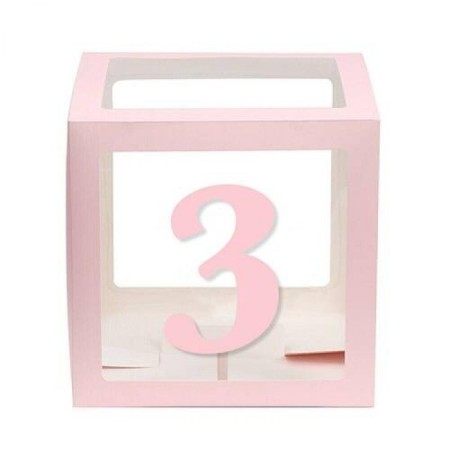 Şeffaf Kutu Rakam Pembe 3