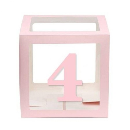 Şeffaf Kutu Rakam Pembe 4