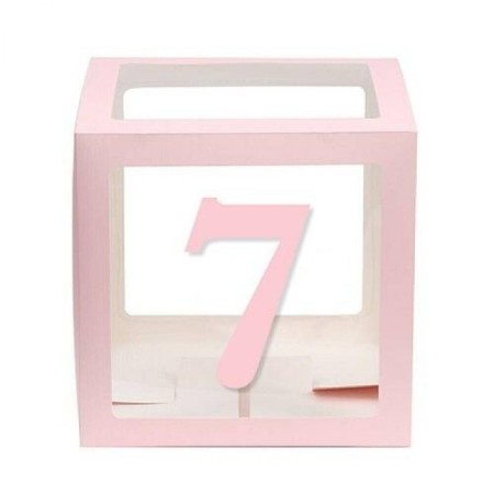 Şeffaf Kutu Rakam Pembe 7