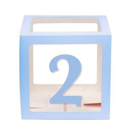 Şeffaf Kutu Rakam Mavi 2
