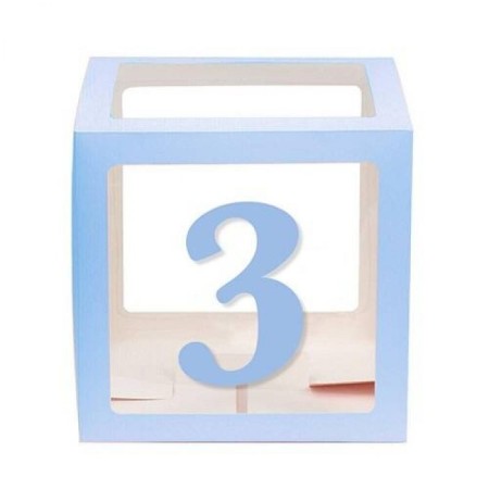 Şeffaf Kutu Rakam Mavi 3
