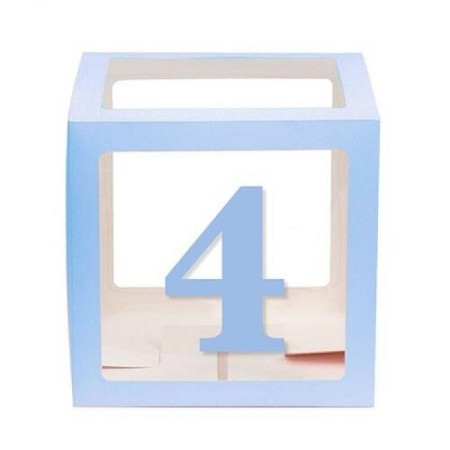 Şeffaf Kutu Rakam Mavi 4