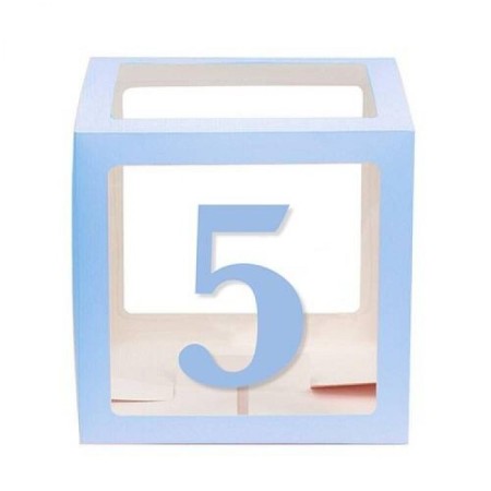 Şeffaf Kutu Rakam Mavi 5