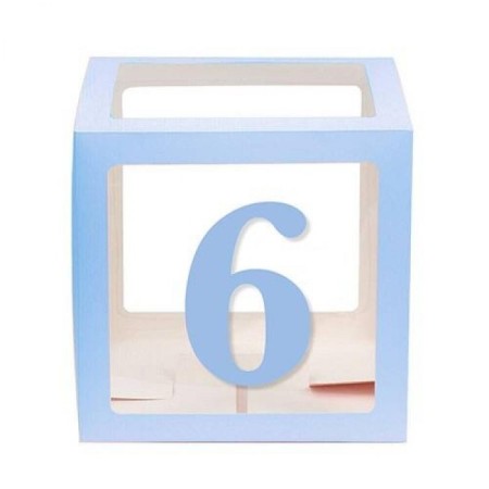 Şeffaf Kutu Rakam Mavi 6