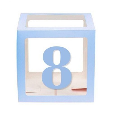 Şeffaf Kutu Rakam Mavi 8