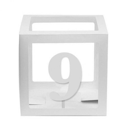 Şeffaf Kutu Rakam Beyaz 9