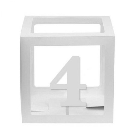 Şeffaf Kutu Rakam Beyaz 4