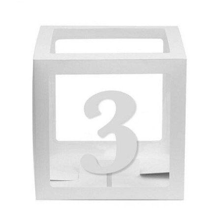 Şeffaf Kutu Rakam Beyaz 3