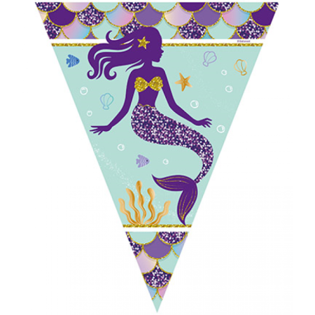 Deniz Kızı Pırıltılı Üçgen Flama Bayrak