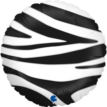 Zebra Desenli Yuvarlak Folyo Balon 40 cm
